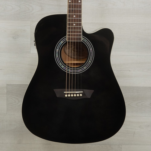 Vist Large View of Product Image Which is Used Washburn WA90CE Laminate Top Acoustic Guitar Black