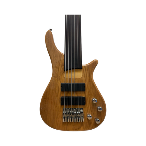 Vist Large View of Product Image Which is Used Douglas 6-STRING FRETLESS ACTIVE BASS GUITAR Modern Metal Bass Guitar Wood 4-String