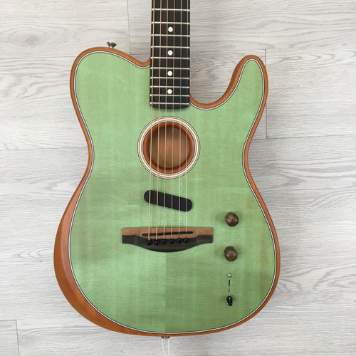 Vist Large View of Product Image Which is Used American Acoustasonic Telecaster Surf Green w/Gig Bag