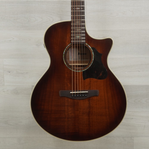 Vist Large View of Product Image Which is Used Ibanez AE340FMH Grand Auditorium Olid Top Acoustic Guitar Sunburst
