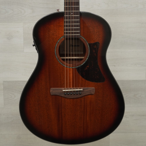 Vist Large View of Product Image Which is Used Ibanez AAM140E Advanced Auditorium Solid Top Acoustic Guitar Sunburst