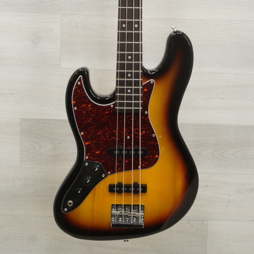 Vist Large View of Product Image Which is Used Cnz Audio Jb Left Handed Bass Guitar Sunburst