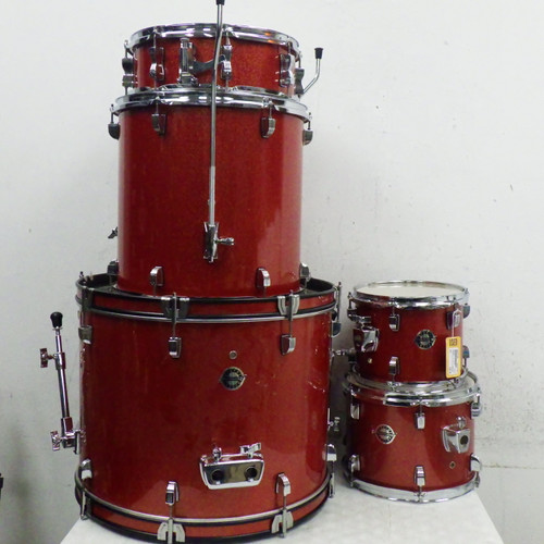 Vist Large View of Product Image Which is Used Ludwig Accent 5 Pc with Hardware Drum Shells and Hardware Red