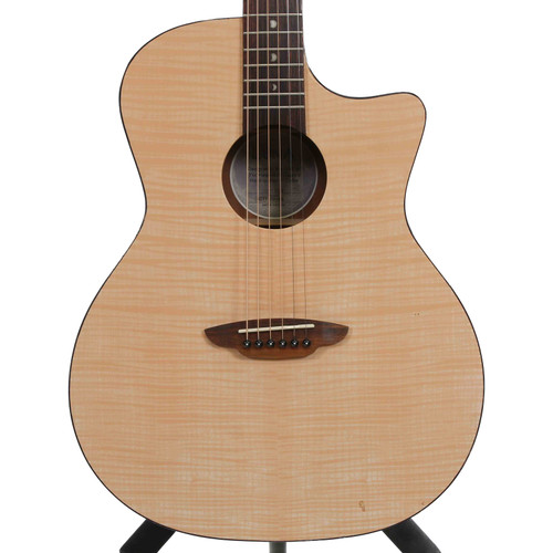Vist Large View of Product Image Which is Used Luna GYPSY FLAME Laminate Top Acoustic Guitar Natural