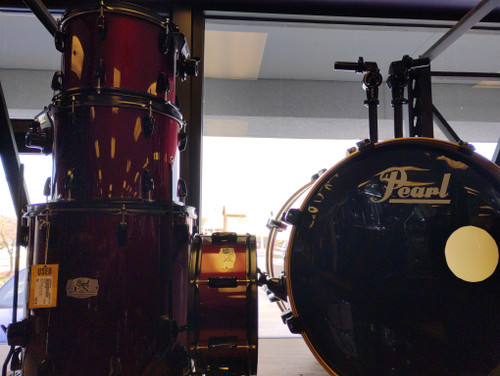 Vist Large View of Product Image Which is Used Pearl EX EXPORT 5 PC KIT Drum Kit Red 22" Kick Drum