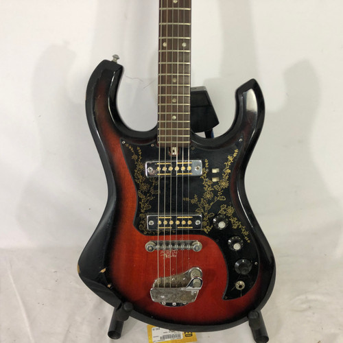 Vist Large View of Product Image Which is Used Teisco RANGER LONG HORN Vintage Double Cutaway Electric Guitar Sunburst 6-String