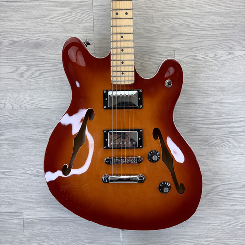Vist Large View of Product Image Which is Used Squier AFFINITY STARCASTER SIENNA SUNBURST Semi-Hollow Electric Guitar Cherry Sunburst 6-String