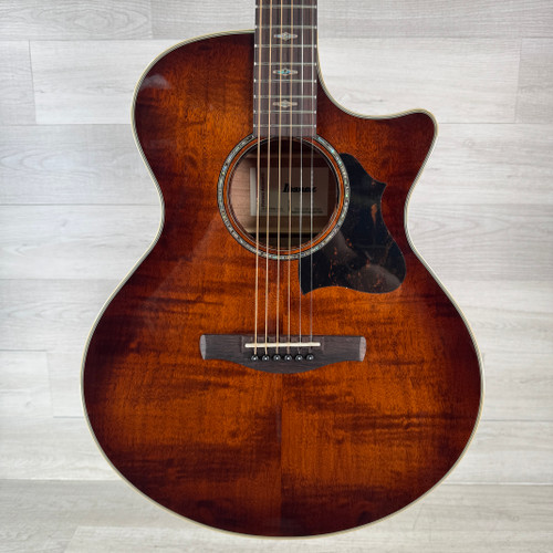 Vist Large View of Product Image Which is Used Ibanez AE340FMH Acoustic-electric Guitar - Mahogany Sunburst High Gloss