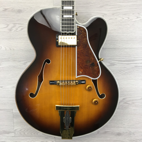 Vist Large View of Product Image Which is Used Gibson L-5 Custom Wes Montgomery Vintage 1998 Semi-Hollow Electric Sunburst w/OHSC & Case Candy
