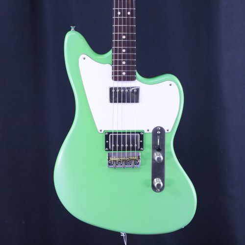 Vist Large View of Product Image Which is Used LsL SILVERLAKE ONE B HH LIME GREEN B-STOCK Offset Double Cutaway Electric Guitar Black 6-String