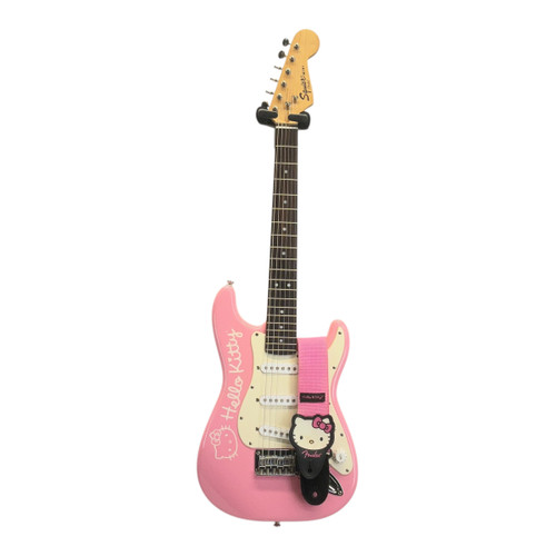 Vist Large View of Product Image Which is Used Squier 2008 Mini Hello Kitty S Type Electric Guitar Pink 6-String