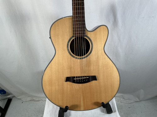 Vist Large View of Product Image Which is Used Ibanez BARITONE AELBT1 Solid Top Acoustic Guitar Natural