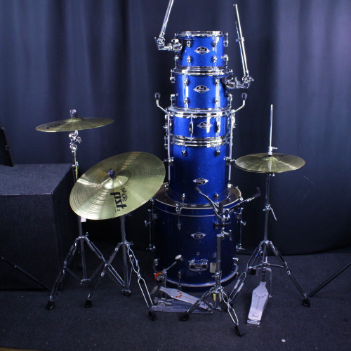 Vist Large View of Product Image Which is Used Pearl 5PC EXPORT KIT W/ALL Drum Shells and Hardware Blue