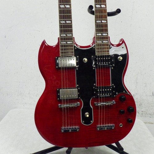 Vist Large View of Product Image Which is Used Epiphone double Neck SG  Electric Guitar Red Other