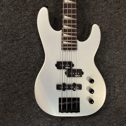 Vist Large View of Product Image Which is Used Jackson JS1X MINION BASS Bass Guitar Silver/Gray 4-String