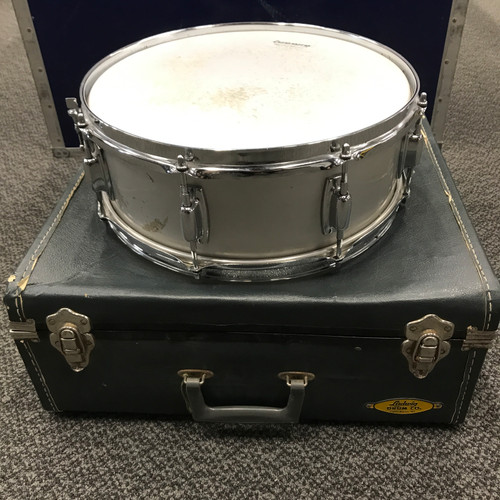 Vist Large View of Product Image Which is Used Ludwig STANDARD ALUMINUM SNARE 1971 Vintage Metal Snare Drum 14"