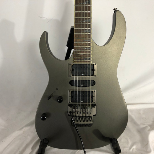 Vist Large View of Product Image Which is Used Ibanez RG5EX1L Double Cut Electric Guitar Silver/Gray 6-String