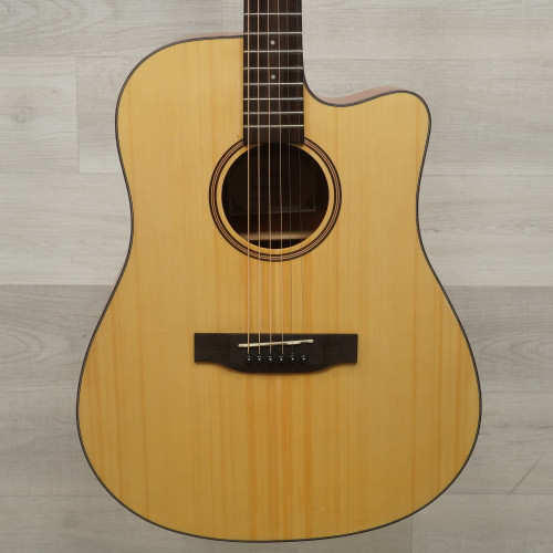 Vist Large View of Product Image Which is Used Donner DAG-1C Solid Top Acoustic Guitar Natural