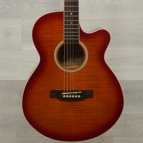 Vist Large View of Product Image Which is Used Palmer PF24 Solid Top Acoustic Guitar Cherry Sunburst