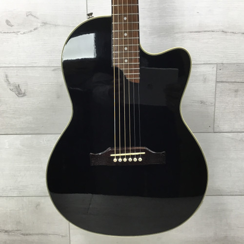 Vist Large View of Product Image Which is Used Epiphone SST Steel String Repaired Headstock/Electronics Laminate Top Acoustic Guitar Black