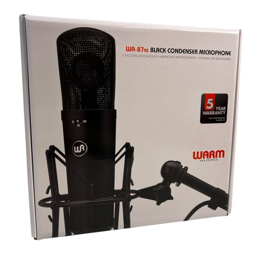 Vist Large View of Product Image Which is Warm Audio WA-87 R2 Large-Diaphragm Condenser Microphone Black w/ Case & Mounts