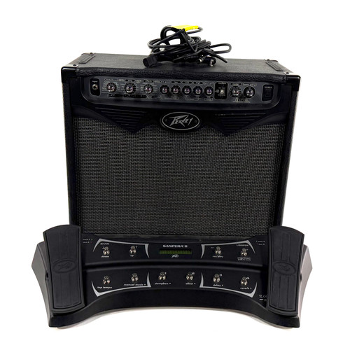 Vist Large View of Product Image Which is Used Peavey VYPYR 75 and SANPERA II 1 x 12 Solid State Amplifier and Foot Controller