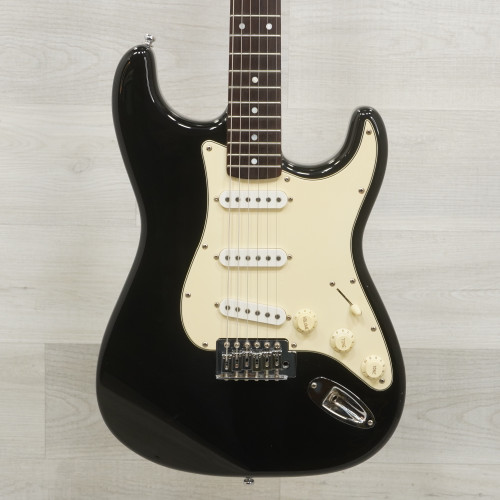 Vist Large View of Product Image Which is Used Squier Stratocaster Electric Guitar Black