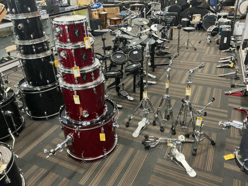 Vist Large View of Product Image Which is Used Sonor AQX Drum Shells and Hardware Red