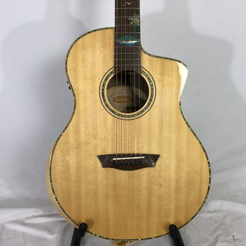 Vist Large View of Product Image Which is Used Washburn BELLA TONO STUDIO COMFORT Laminate Top Acoustic Guitar Natural 6-String