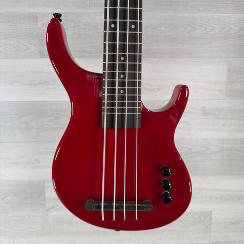Vist Large View of Product Image Which is Used Kala Solidbody U-Bass Electric Bass Guitar - Red - Gig Bag Included