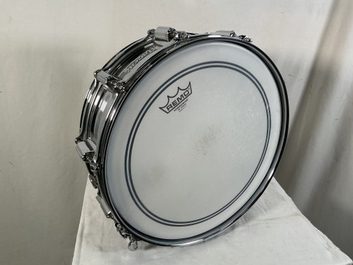 Vist Large View of Product Image Which is Used Rogers BIG R DYNASONIC SNARE Vintage Metal Snare Drum 14"