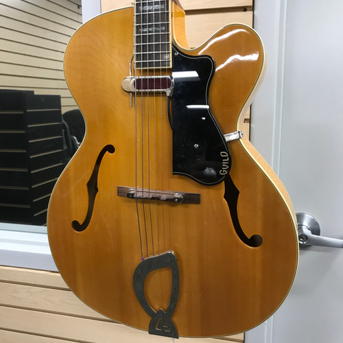 Vist Large View of Product Image Which is Used Guild A-150B Semi-Hollow Electric Guitar Yellow 6-String