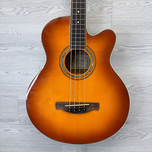 Vist Large View of Product Image Which is Used Ibanez AEB20E-VV Acoustic Bass Guitar Cherry Sunburst 4-String