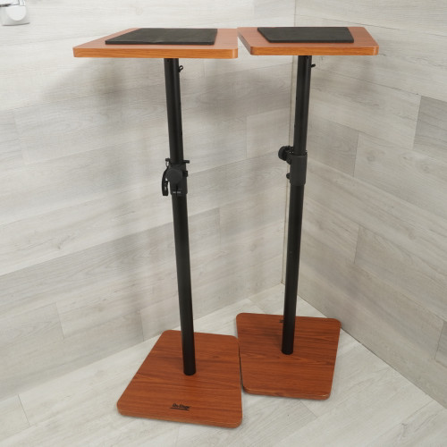 Vist Large View of Product Image Which is Used On Stage SMS7500 Wood Studio Monitor Stands - Local Pickup Only