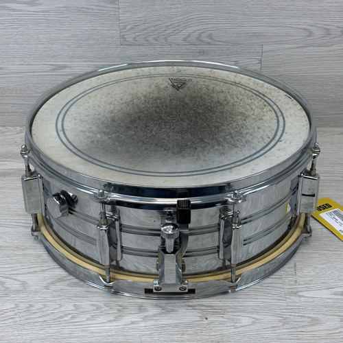 Vist Large View of Product Image Which is Used Maxwin STEEL SNARE 14X5 Vintage Metal Snare Drum 14"