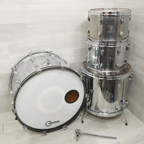 Vist Large View of Product Image Which is Used Slingerland Niles Vintage Drum Shell Kit Silver Finish
