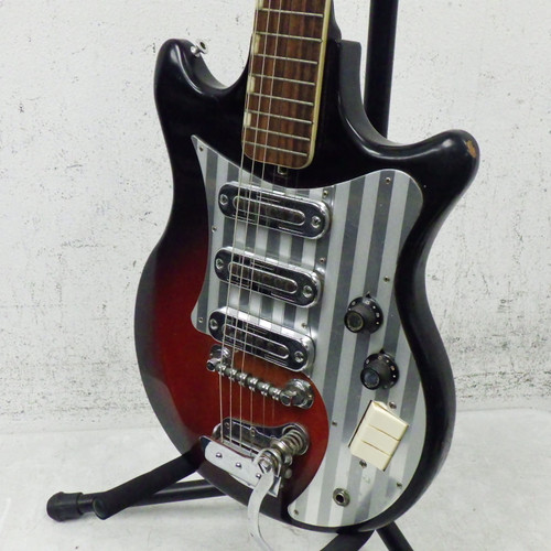Vist Large View of Product Image Which is Used Teisco vintage Electric Guitar Offset Double Cutaway Electric Guitar Sunburst 6-String