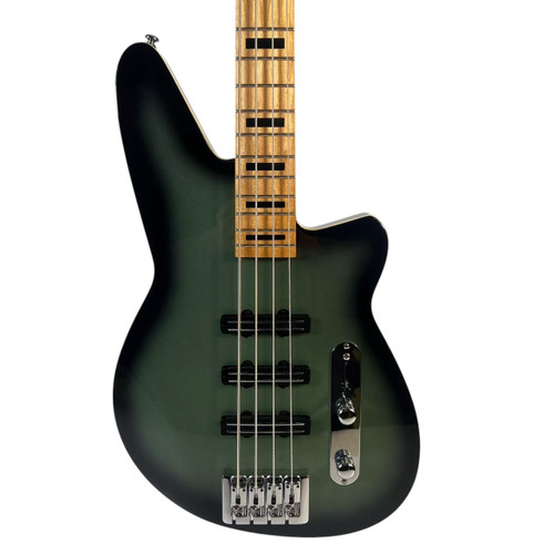 Vist Large View of Product Image Which is Used 2021 Reverend Triad Bass Electric Bass Guitar Green with Hard Shell Case