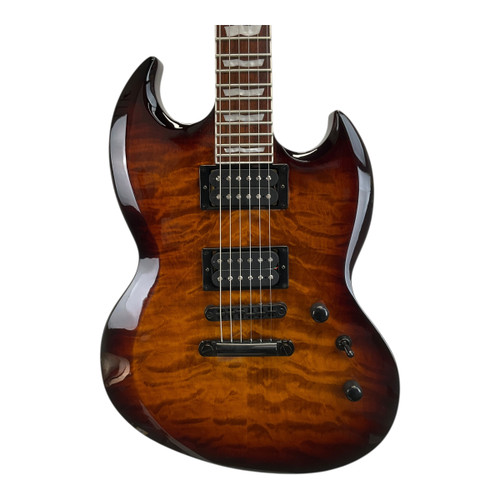 Vist Large View of Product Image Which is Used LTD VIPER-256 Double Cut Electric Guitar Sunburst 6-String