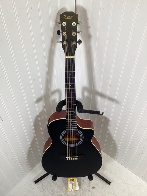 Vist Large View of Product Image Which is Used Glarry GMA201 Laminate Top Acoustic Guitar Black
