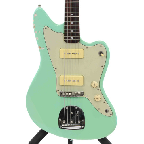 Vist Large View of Product Image Which is Used Xaviere XV-JT100 Double Cut Electric Guitar Green 6-String