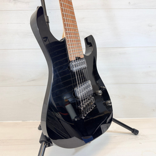 Vist Large View of Product Image Which is Used Ibanez RGMS7 MULTI SCALE 7 STRING Electric Guitar Black 7-String