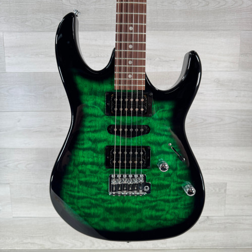 Vist Large View of Product Image Which is Used Ibanez Gio GRX70QA Electric Guitar - Transparent Emerald Burst