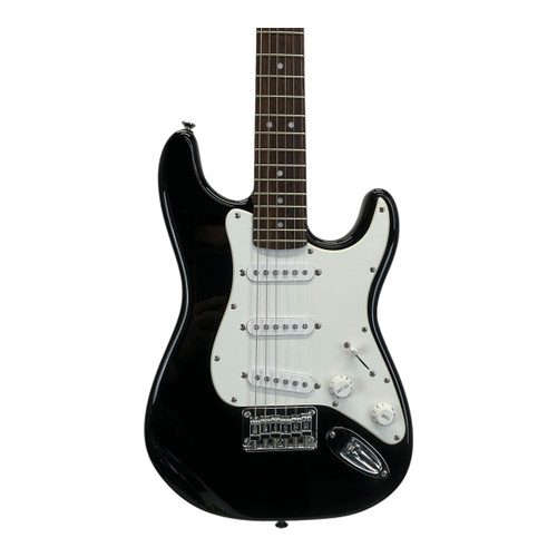 Vist Large View of Product Image Which is Used 2008 Squier Mini Strat Electric Guitar Black 6-String
