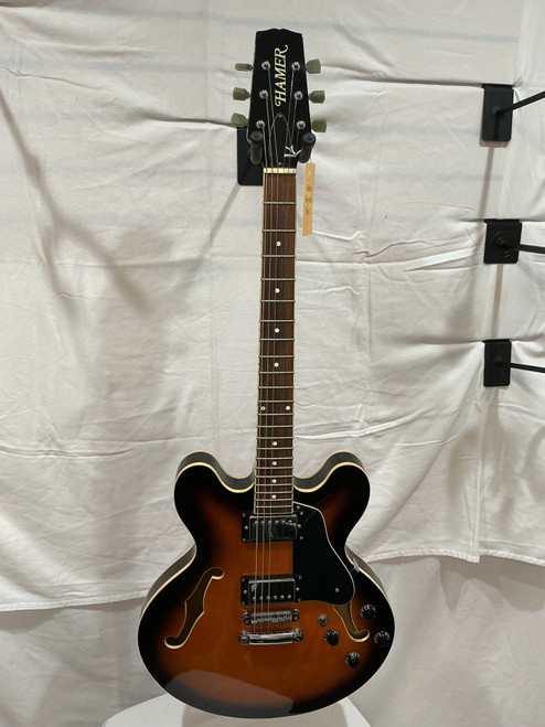 Vist Large View of Product Image Which is Used Hamer ECHOTONE Semi-Hollow Electric Guitar Sunburst 6-String