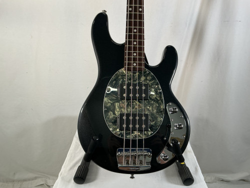 Vist Large View of Product Image Which is Used Musicman STING RAY 4 STRING Bass Guitar Silver/Gray 4-String