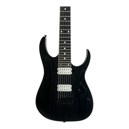 Vist Large View of Product Image Which is Used Ibanez Rg Prestige RGR752AHBF Double Cut Electric Guitar Black 7-String