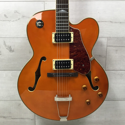 Vist Large View of Product Image Which is Used Douglas WNO 630 SO Jazz Box Semi-Hollow Electric Guitar Orange