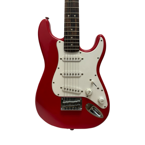 Vist Large View of Product Image Which is Used Squier MINI STRATOCASTER S Type Electric Guitar Red 6-String
