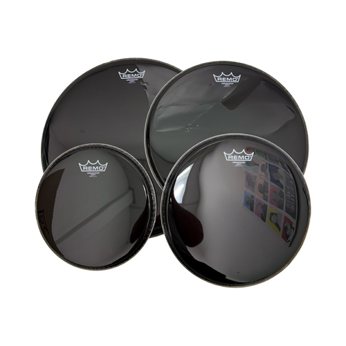 Vist Large View of Product Image Which is Used Remo AMBASSADOR TOM 4-PACK EBONY Drum Head